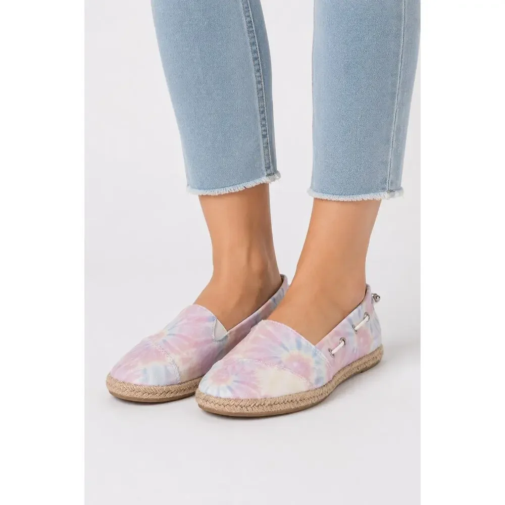 Nautica Pastel Tie Dye Rudder Espadrille Flats Slip On Womens Size 8 Shoe New
